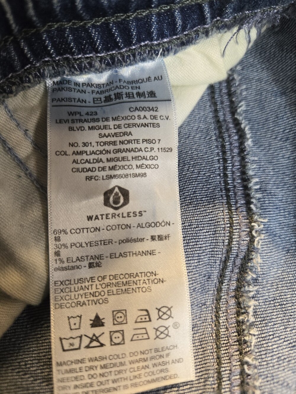 DENIZEN From Levis Boys Size 16 Light Wash Denim Drawstring Jogger Pants - Picture 8 of 14